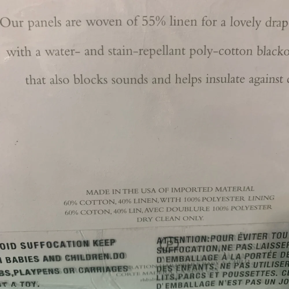 NIP Restoration Hardware Baby & Child Gray Linen Cotton 50 x 84 Curtain